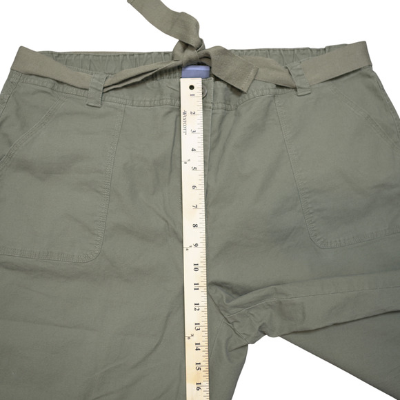 Classic Elements Olive Green Cropped Jacket & Pant Suit Women’s 18W Cotton Blend - Picture 13 of 15